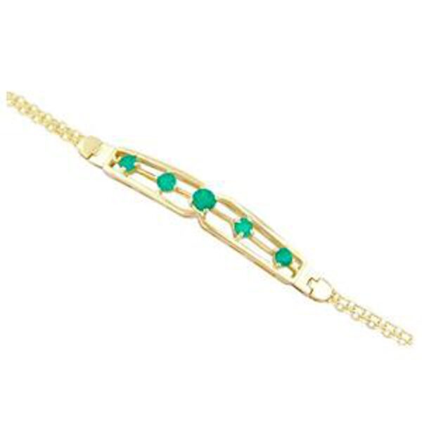 pulsera en oro 18k y esmeralda colombiana