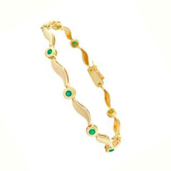 pulsera en oro18k pl2y esmeralda colombiana $9500.000