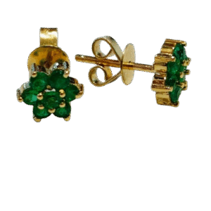 Aretes en Oro 18k y Esmeralda Colombiana AR62