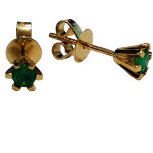 Aretes en Oro 18k y Esmeralda Colombiana AR56