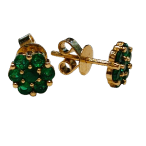 Aretes en Oro 18k con Esmeralda Certificada AR75