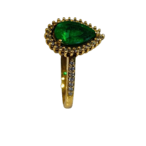 Anillo en Oro 18k con Esmeralda y Diamantes AN004