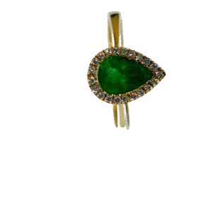Anillo en Oro 18k con Esmeralda y Diamantes AN009