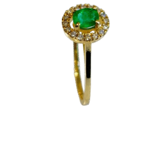 Anillo en Oro 18k con Esmeralda y Diamantes AN010