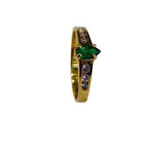 Anillo en Oro 18k con Esmeralda y Diamantes AN054